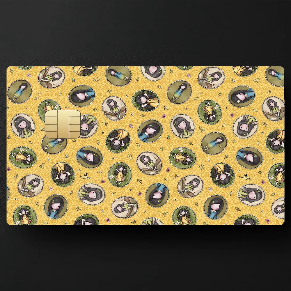 Cartoons S-Santoro Gorjuss Anime Spend Or Save Funny Shell On Off Ultra Thin No Fade Sticker Skin Cover Film Debit Credit Card