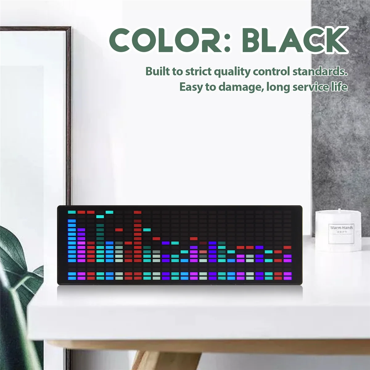 N13R HOT LED Music Spectrum Rhythm Lights Voice Sensor 1624 RGB Atmosphere Level Indicator with Clock Display(Wire Control)