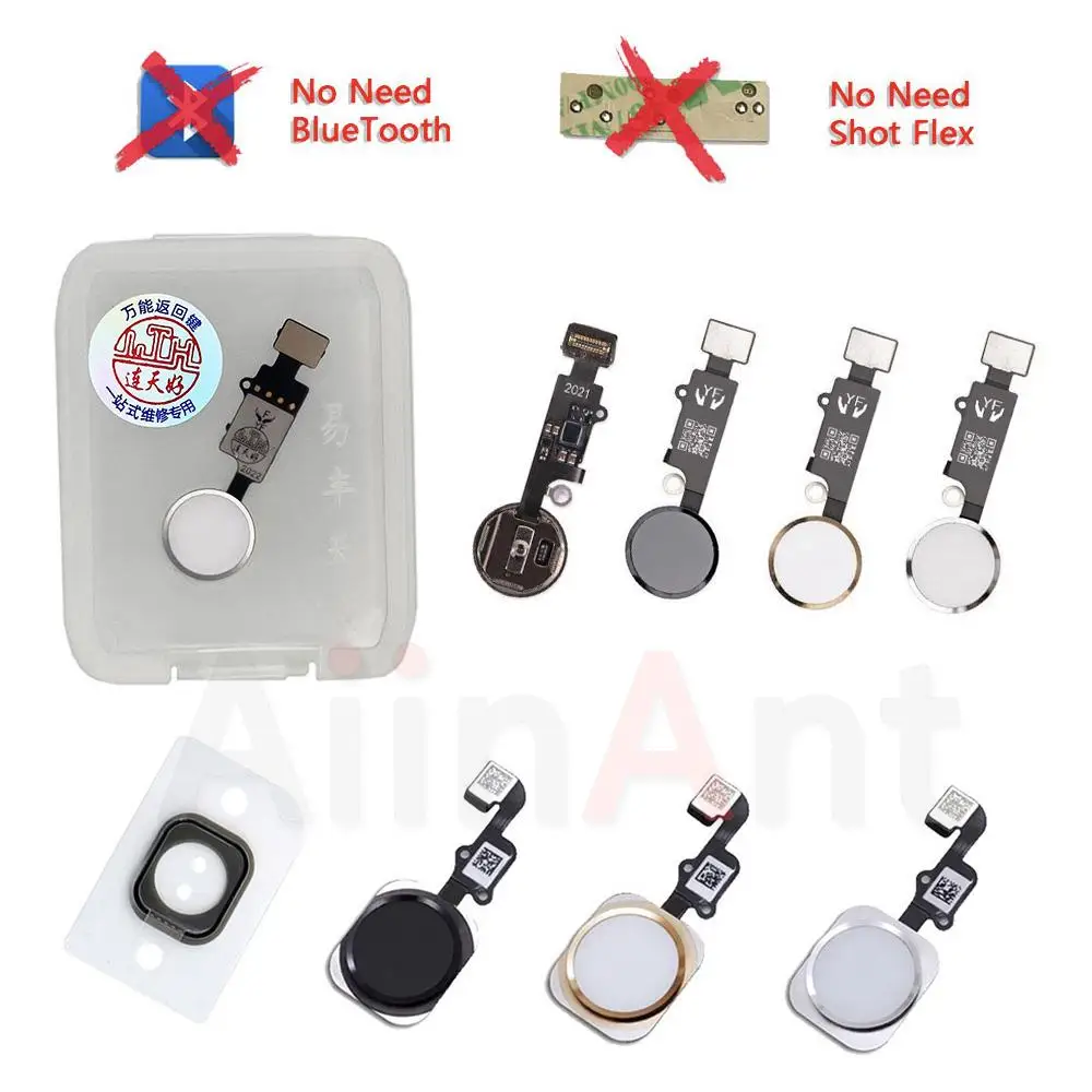 Aiinant Return Back Full Function Home Button Flex iPhone 6 6s 7 8 Plus 5s SE Home Extend Connector Flex Cable No Touch ID flex cable flex cable connector flex cable replacement home button replacement phone button replacement parts home button flex