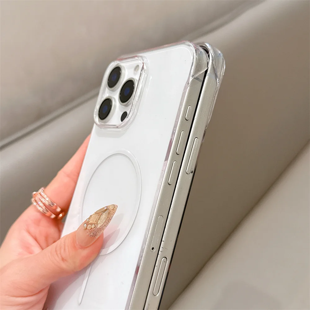 Magsafe Ultra-Thin Frameless HD Clear Phone Case with Wireless Charging Compatibility