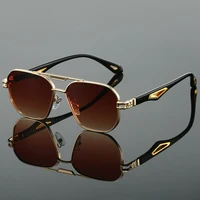 KAMMPT Vintage carré lunettes de soleil hommes nouveau classique Double pont dégradé nuances à la mode rétro marque concepteur en plein air lunettes de soleil 5