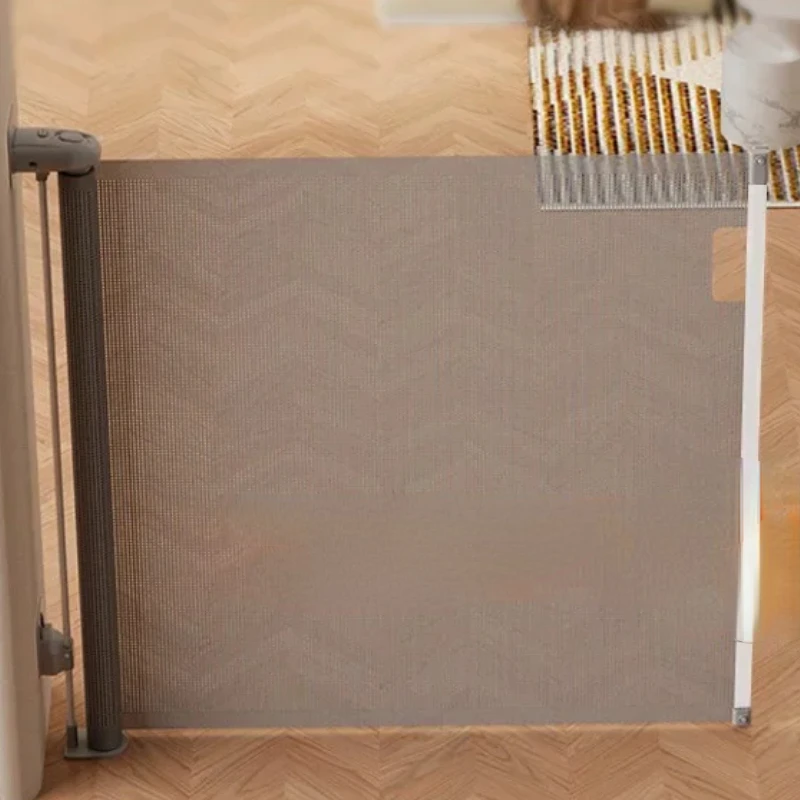 A462-Retractable Door Fence, Baby and Pet Barrier, Indoor Stair Safety Protection, Adjustable and Durable Safety Gate