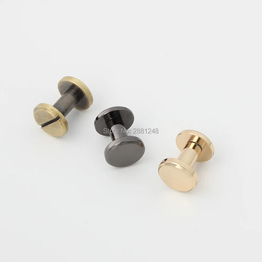 10-30-100pcs 10*8mm copper round flap head metal stud for punk bags hardware rivet studs nail accessories  screws nickel