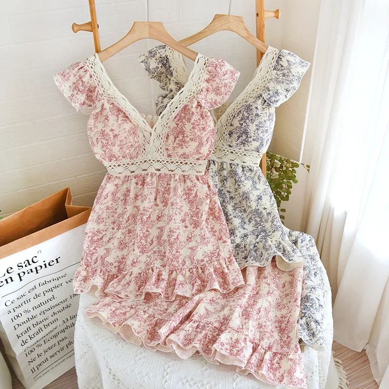 

Хлопковые шорты с коротким рукавом, женский летний пижамный комплект, тонкая хлопковая Домашняя одежда с принтом, Свободный дышащий Женский комплект нижнего белья