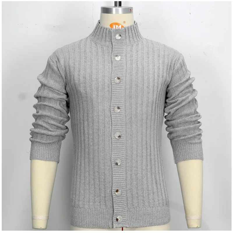 2024 New Turn-down Collar Regular Cotton Cardigan Male Casual Single Breasted Button Sweater Men Leisure Knitted Sweater