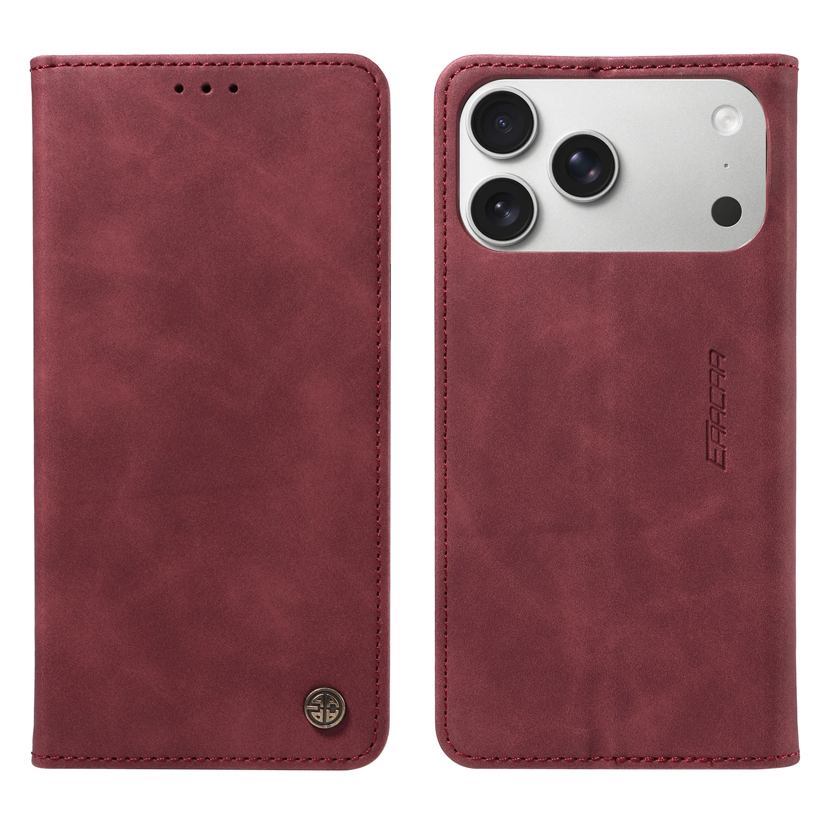 Stylish Faux Leather Flip Phone Case with Card Holder & Stand - Shockproof Cover