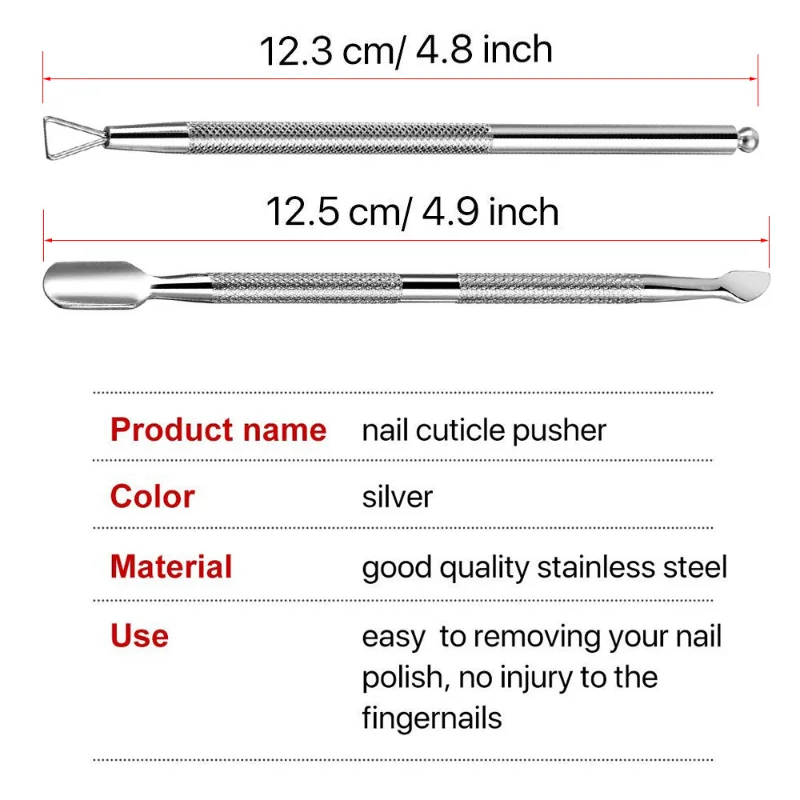 Stainless Steel Cuticle Peeler Scraper Remove Gel Nail Polish Nail Art Remover Tool 2pcs Nail Gel Remover