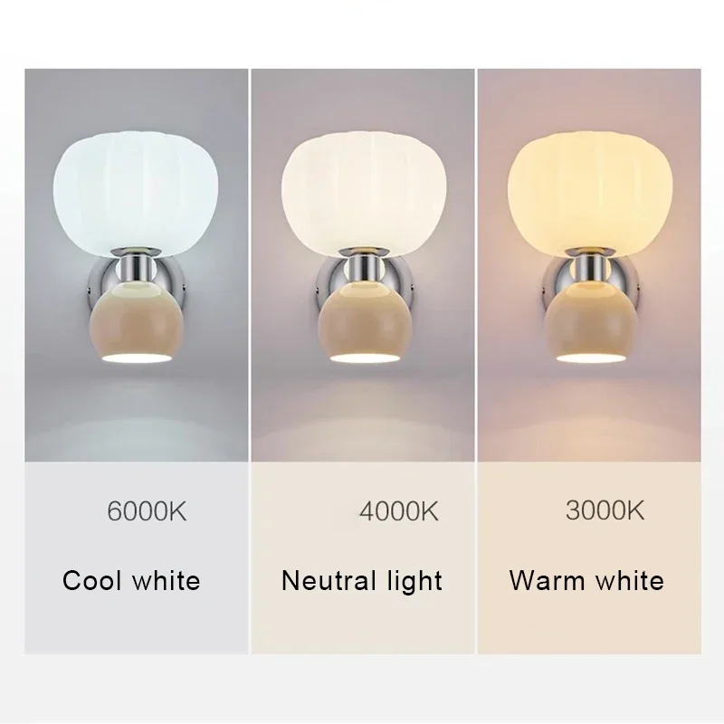 Modern Cream Style Wall Lamp Nordic Bedside LED Wall Light Indoor Lighting Room Decor Sconces Bedroom Living Room Lighting