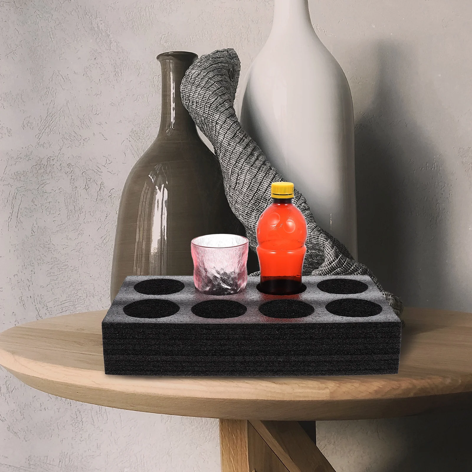Cola Milk Tea Cup Saucer Foam Holder for Caravan Cupboard Multi-hole Outdoor Tray Takeout 8-Cup cup storage holder 2 Pcs