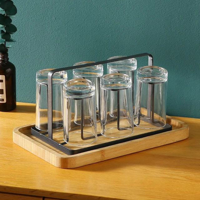 Cup Drying Rack Dust-proof Glass Cup Drainer Holder Stand Detachable Bottle  Dish Drying ShelfStorage Tray Kitchen Supplies