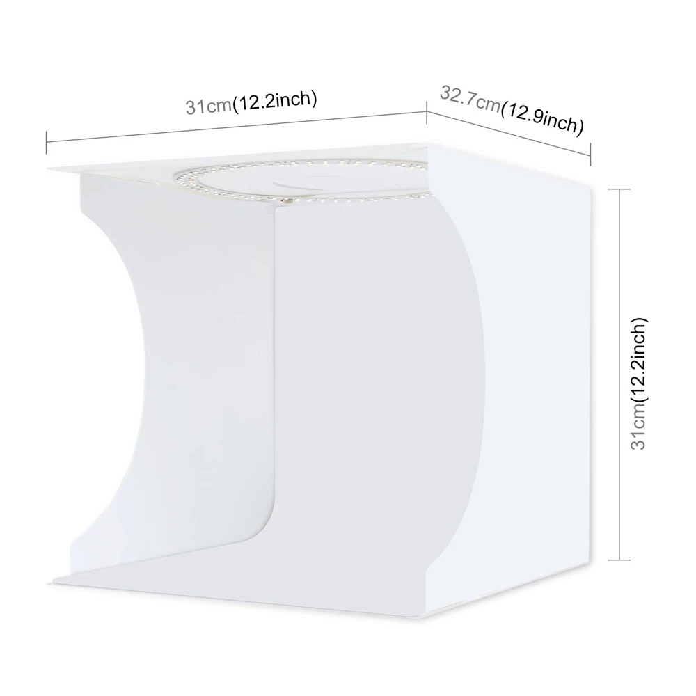 Profession Mini Folding Lightbox 30CM Ring LED Light Adjustable Brightness Shooting Tent Portable Photography For DSLR Camera