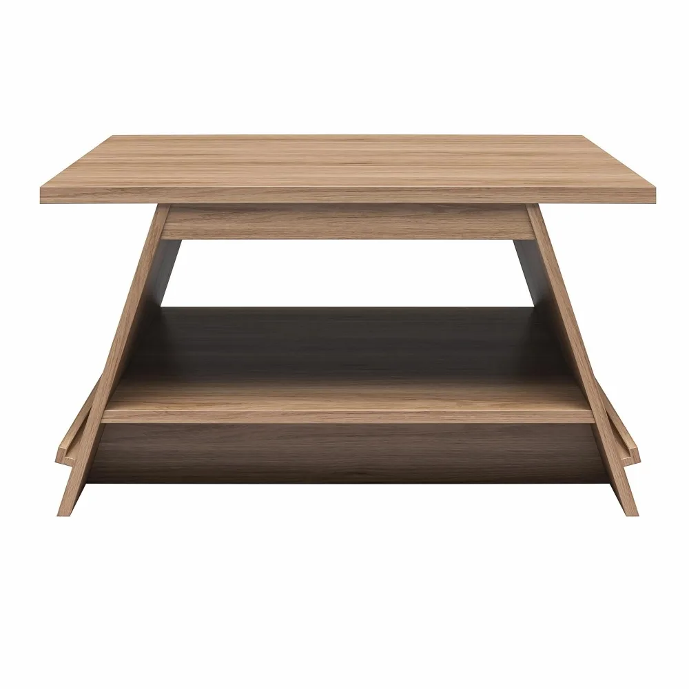 Dalin A-Frame Coffee Table with Magazine Perch, Danton's sleek design, clean lines, and a geometric A-frame shape 5