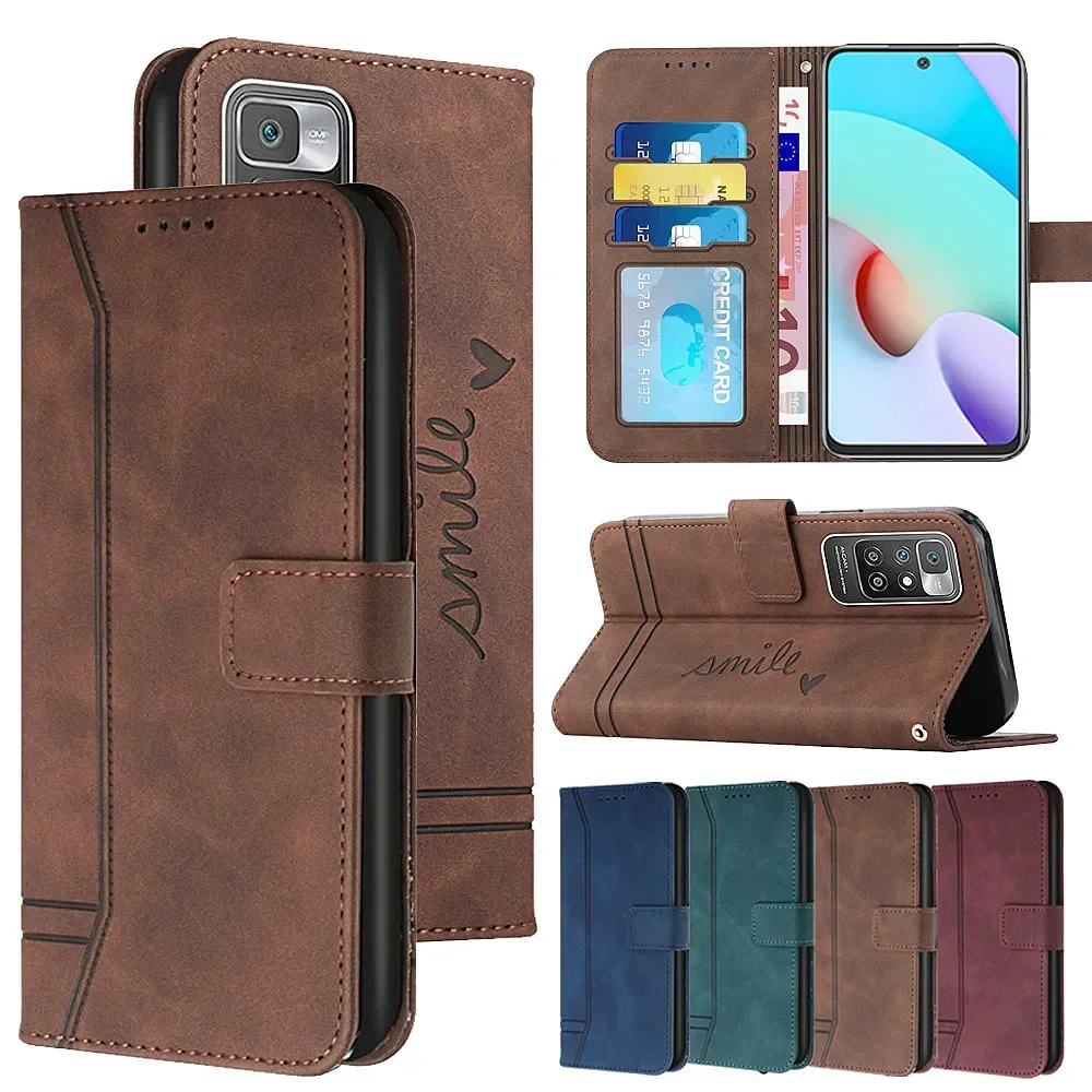 Matte Leather Wallet Case for Redmi Note 14 14 Pro Note 13 Pro Redmi 12 11 10 9 14C 13C 12 12C 10 for Leather Wallet Case