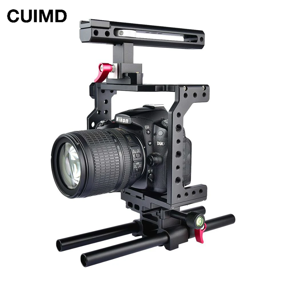 

Handle Video Camera Rig Cage Stabilizer for Canon 5D Mark IV III II 6D 7D Nikon DSLR Camera with Quick Release Plate C8