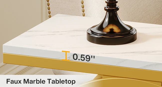 faux marble tabletop side table