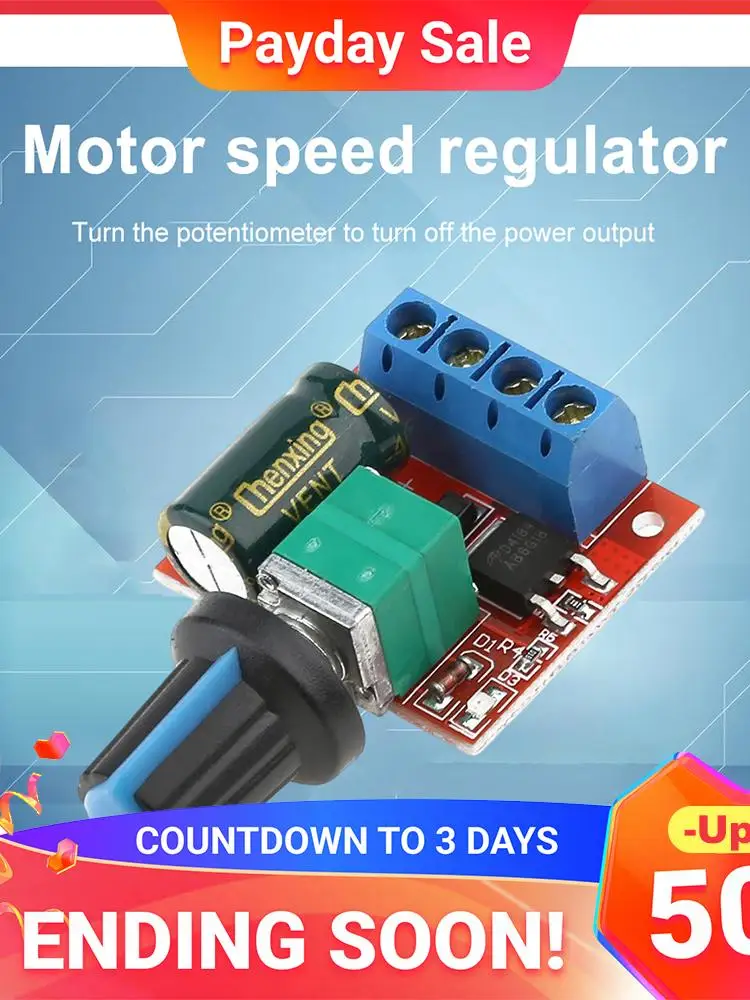 5A 모터 PWM 속도 컨트롤러 DC 4.5V-35V 90W PWM 모터 속도 컨트..