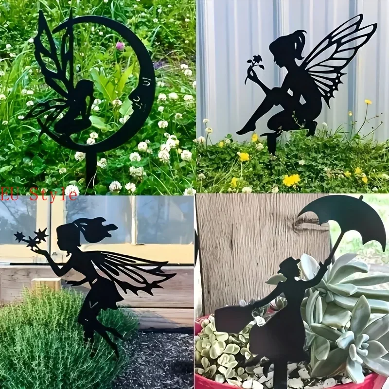 

Flower Fairy Elf Garden Decoration Ground Insert Metal Fairy Art Garden Courtyard Lawn Decoration Garden Yard Party Décor Outdo