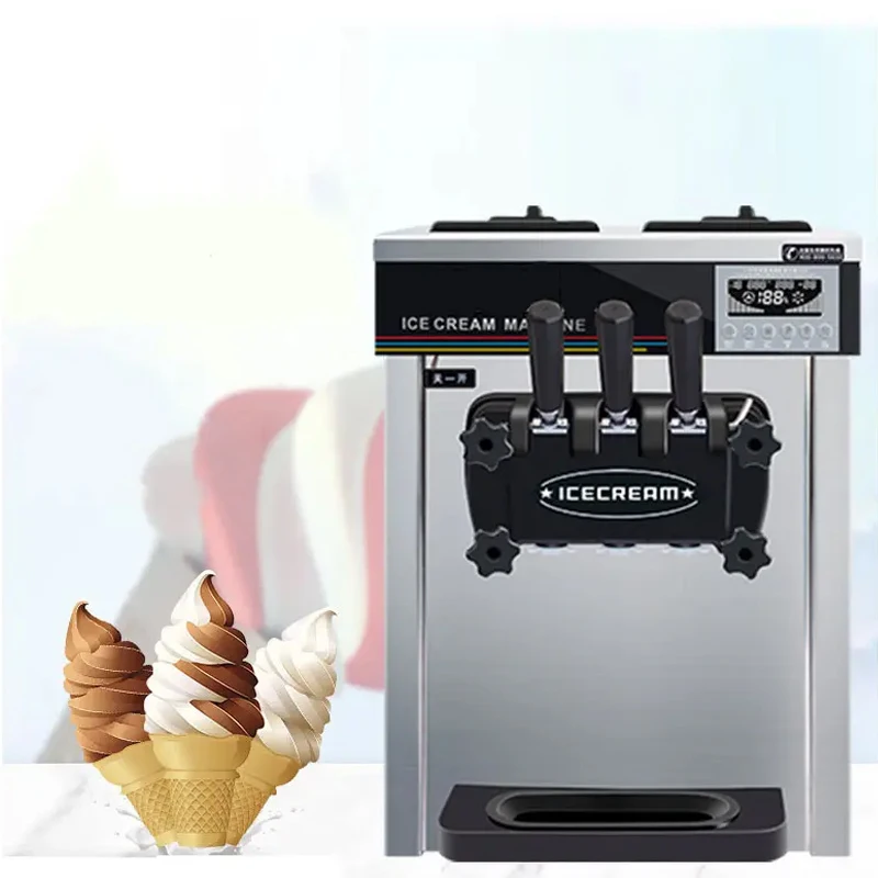 

Multi Functional Soft Ice Cream Machine, 3-Nozzle Commercial Frozen Yogurt Machine