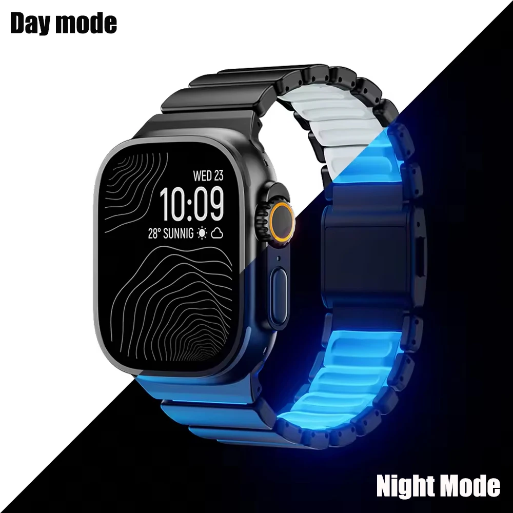 Magnetic Zinc Alloy & Silicone Watch Strap