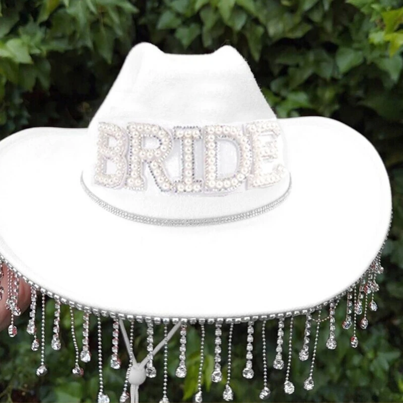 Mrs Hat Bride Hat Tassel Cowgirl Bachelorette Party Tassel Cowboy