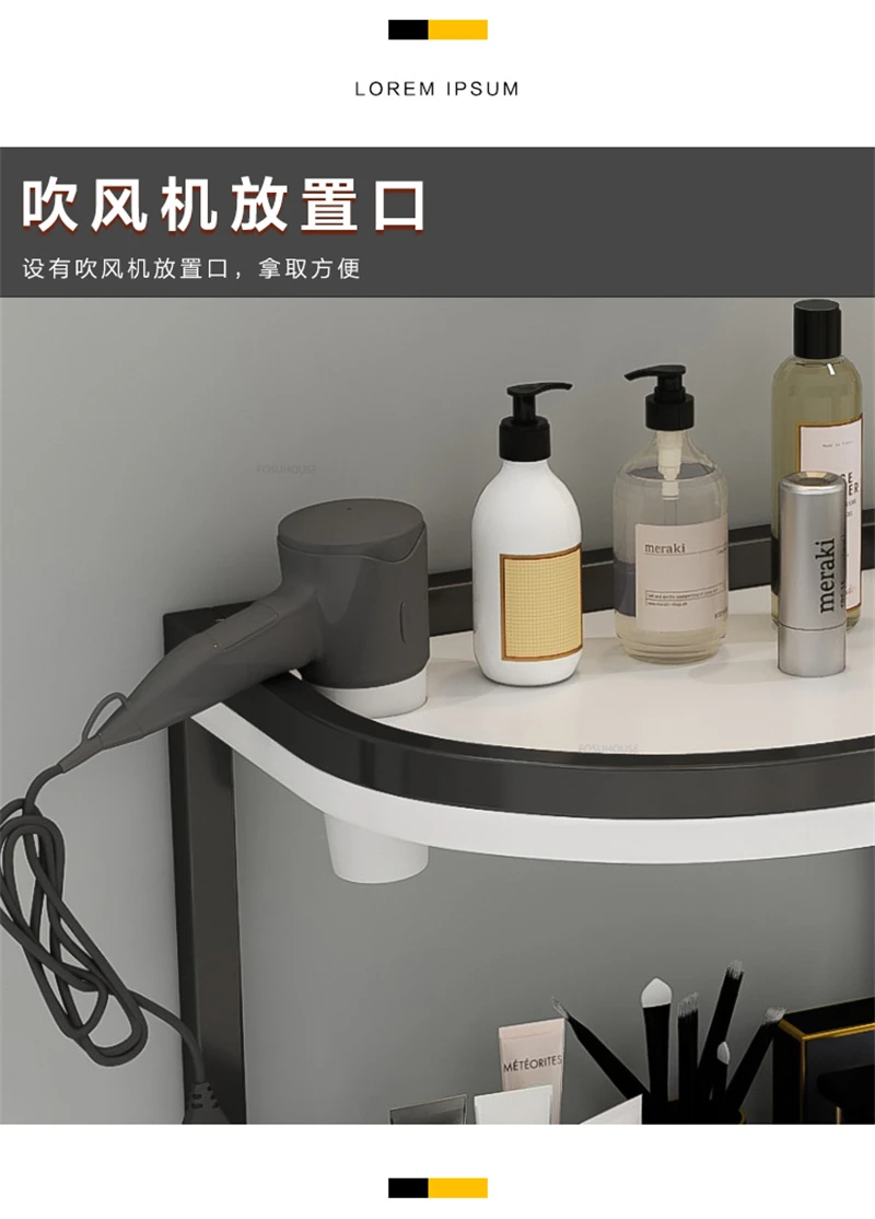 Description Picture 6 of itemWall-mounted Salon Trolleys Hair Salon Special Tool Trolley Barber Shop Tool Cabinet Salon Wall Storage Hair Cutting Cabinet GL
