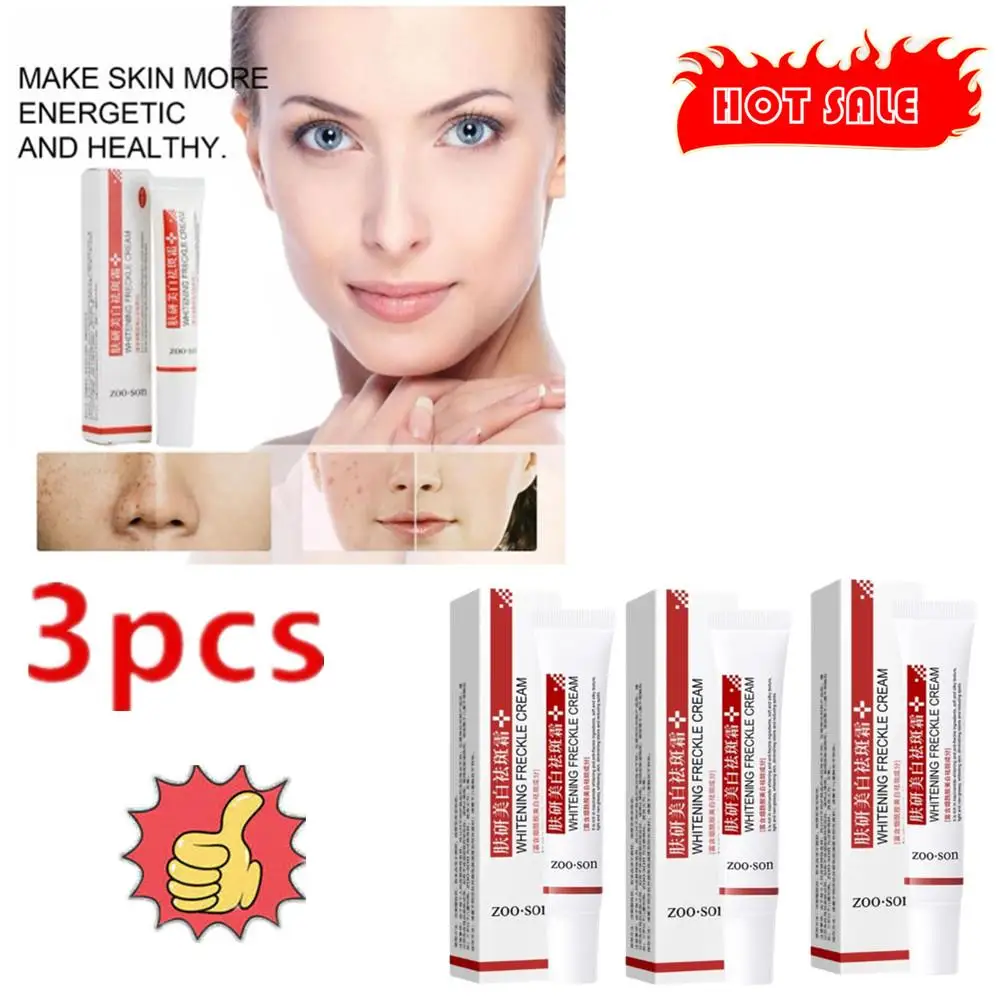 3PCS Effective Whitening Freckle Cream Remove Dark Spots Anti Freckle Cream Fade Pigmentation Melasma Brighten Creams Skin Care 1 2 3pcs original thailand powerful freckle removal pearl whitening cream remove eliminate stain face cream sunburn care skin