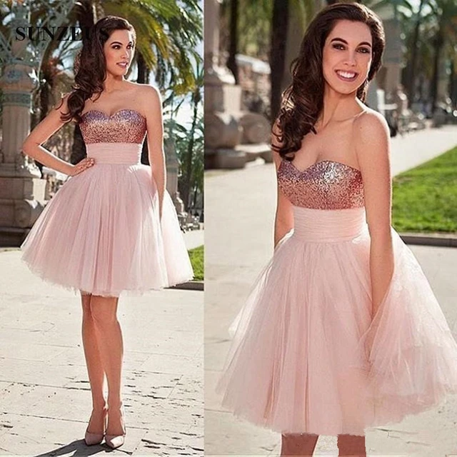 Vestido de cóctel de lujo rosa para mujer, vestido de graduación corto con  cuentas de cristal y lentejuelas, vestidos de regreso a casa, vestido de  graduación elegante, 2023 - AliExpress