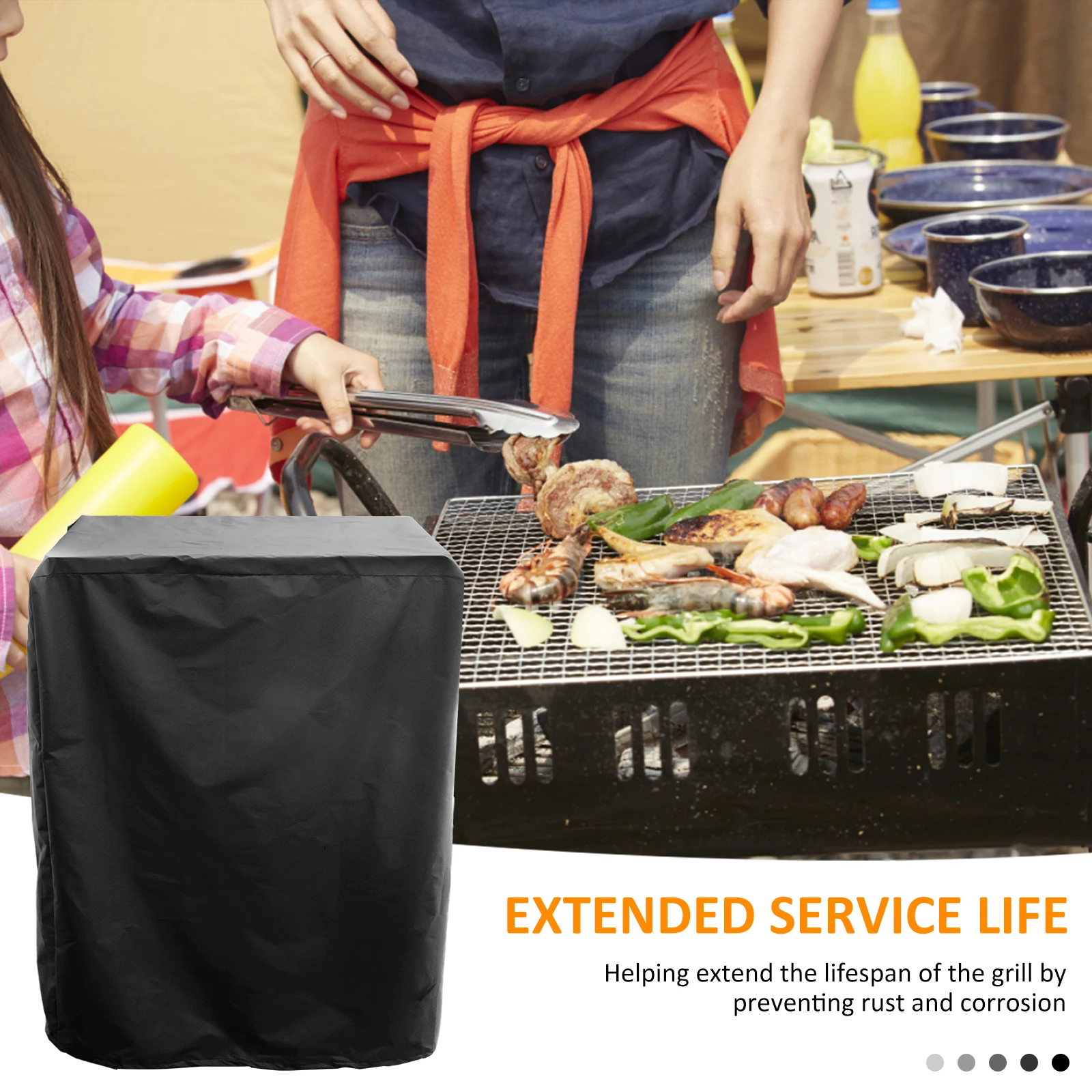 210D Oxford Cloth Waterproof Grill Cover with Drawstring