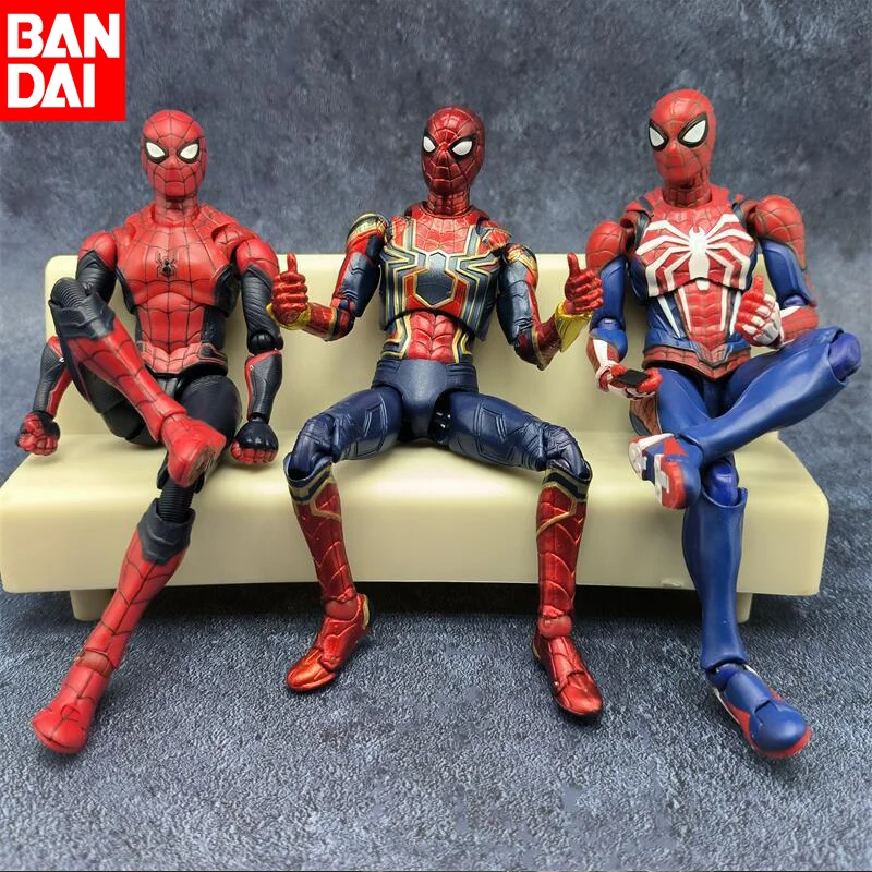 Bandai Spider-Man Hand-Held Marvel Heroes Return Steel Shf Super Mobile Doll Model Collection Room Decoration Boys Holiday Gift