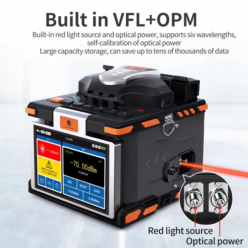 M5 Optical Fiber Fusion Splicer, FTTH Fiber Optic Splicing Machine, Support Multiple Languages