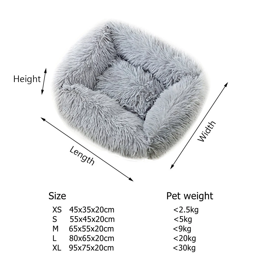 Cão quadrado gato cama com capa lateral