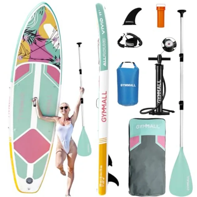Paddle Board Inflatable Stand Up SUP Paddle Boards for Adults Youths of All Skill Levels Wide Non-Slip Deck Design Blow Up Padd