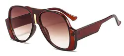 Chic Black Oversized Designer Sunglasses for Women with Oval Lenses (C4 tea tea)