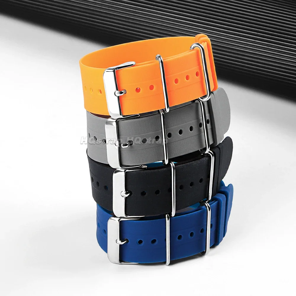 Soft Silicone Waterproof Watchband – Universal High Tensile Rubber Strap