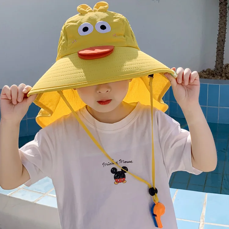 Children's hat summer sun protection fisherman's hat UV protection boy's big eaves girl's Baby Beach Sun Hat thin style