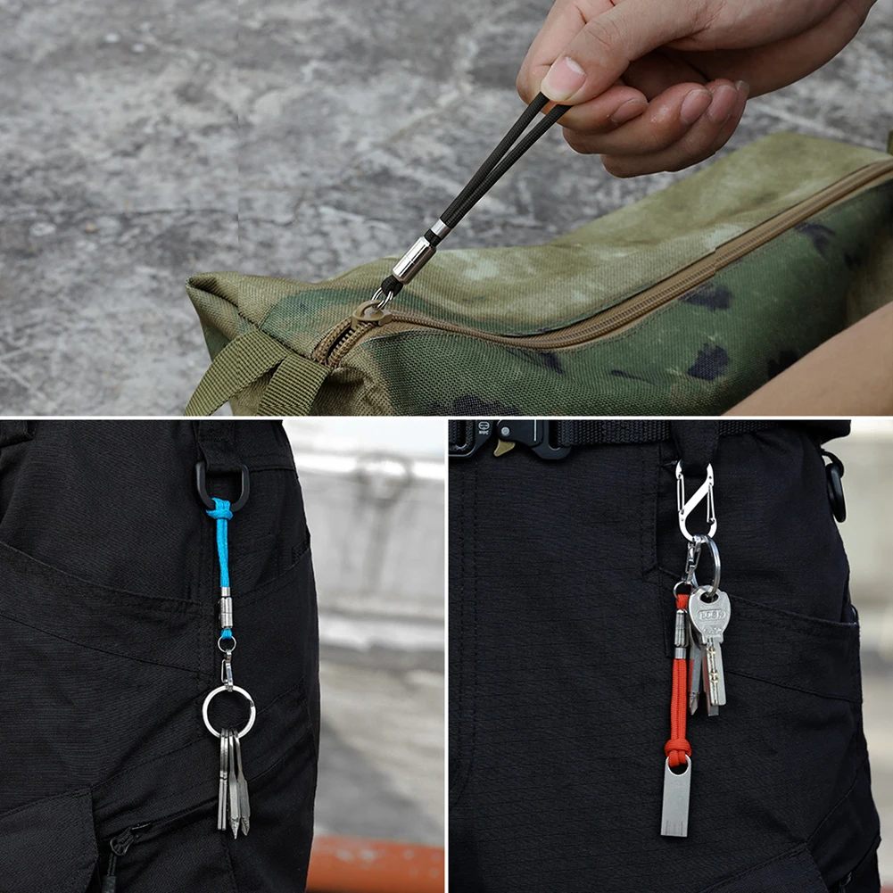 Outdoor Survival EDC Paracord Carabiner Snap Mini Spring Clip Camping Hiking Hook Backpack Tactical Buckle Clip Key Chain Carabiner Clips Carabiner Belt Clip Keychain Tool