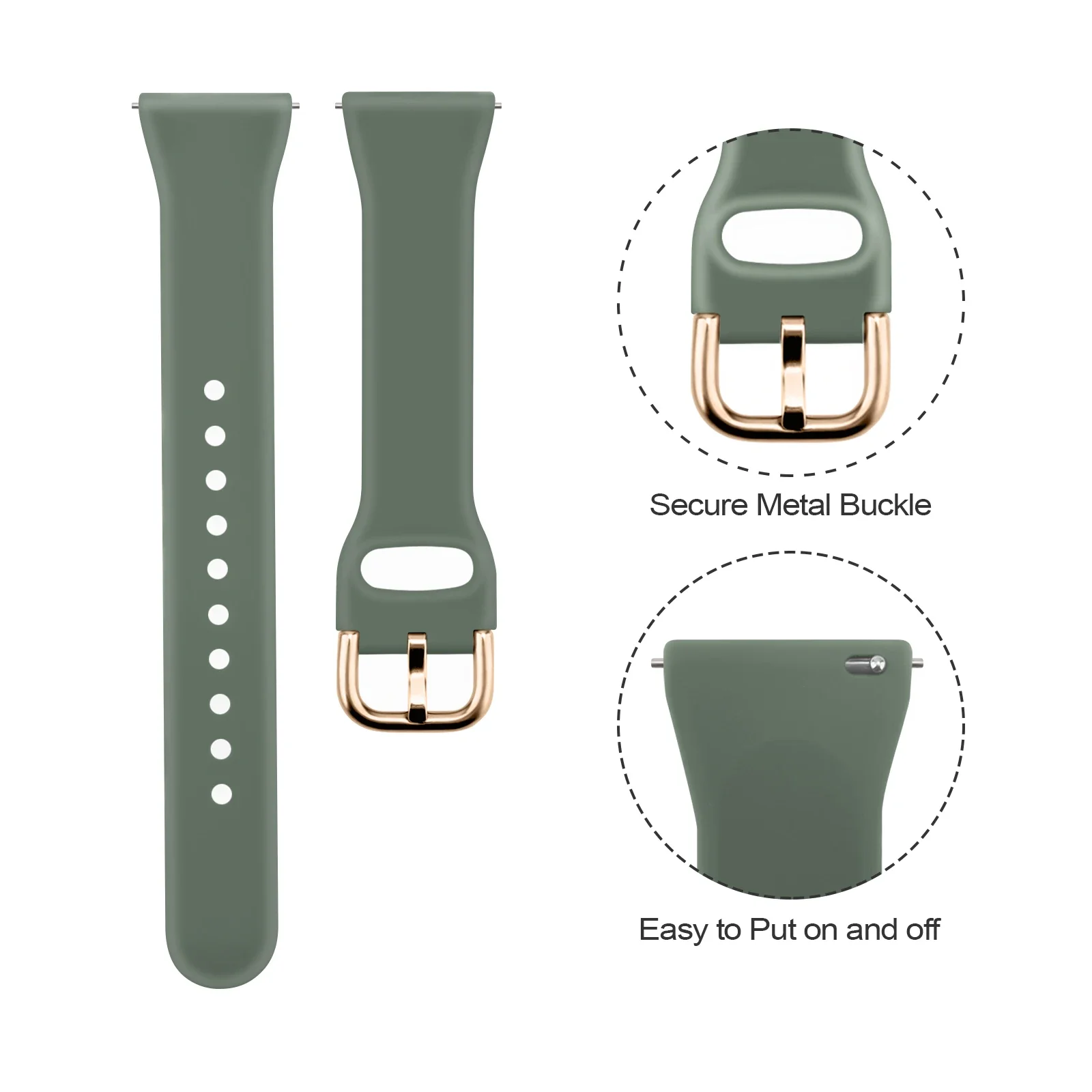 Slim Silicone Watch Band - 20mm Strap