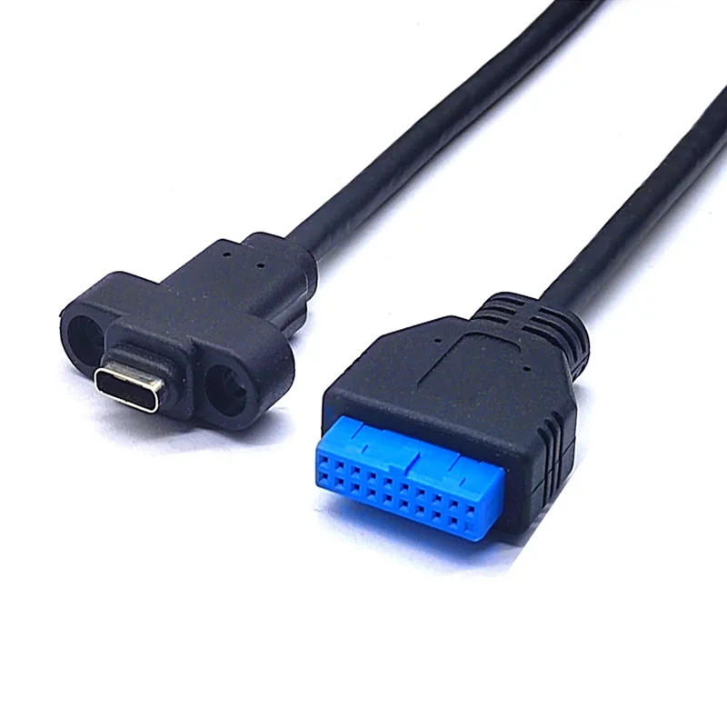 Conectores Usb3.0 20 19pin para Tipo-c Único Porto Usb 3.1 tipo c Usb-c Fêmea para Usb 3.0 Placa-mãe 19pin Cabo de Cabeçalho 30cm 50cm
