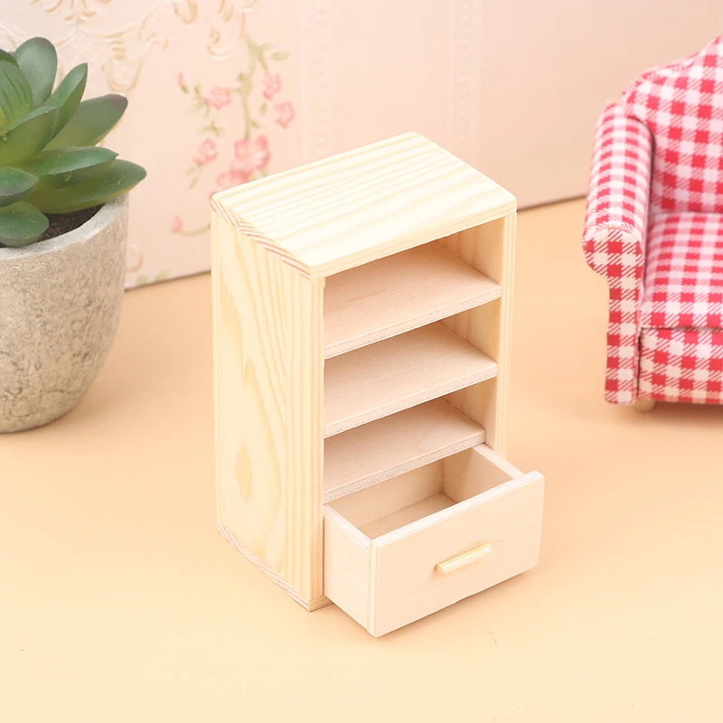 1:12 Dollhouse Miniature Bookcase Storage Cabinet Display Shelf Furniture Model Decor Toy Doll House Accessories