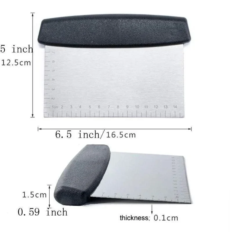 Stainless Steel Scraper & Chopper Kitchen Pastry Metal Dough Cutter Icing Smoother Cake Decorating Scraper Dough Chopper