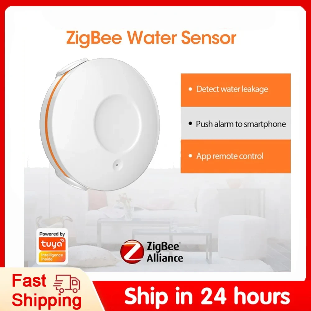 

Tuya ZigBee Water Sensor Detector Alarm Water Leakage Alarm Flood Alert Overflow For Smart home Security Alarm System