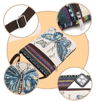 حقيبة قماش، حقيبة كروس نسائية، طراز صيني، نزهة لطيفة للطلاب، نمط عرقي، حقيبة كتف صغيرة، حقيبة كتف واحدة 4