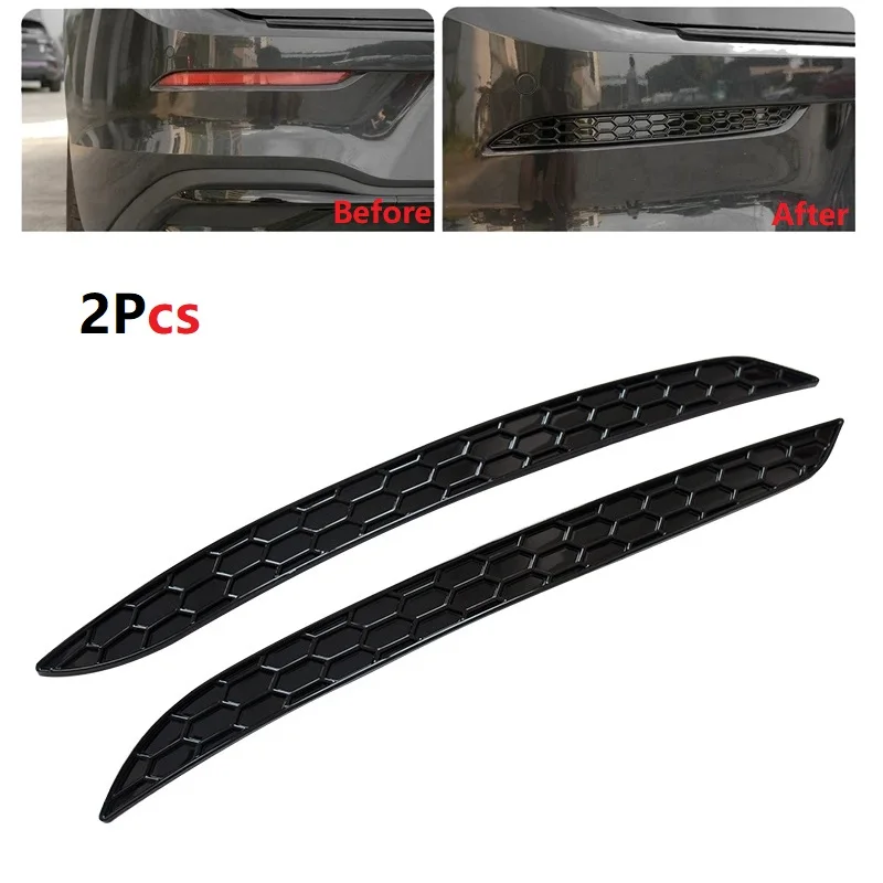 차량용 반사판 안개등 램프 커버 트림, VW 골프 8 MK8 R라인 2020 2021 스타일링 액세서리, ABS 밝은 검정색 후면, 2X