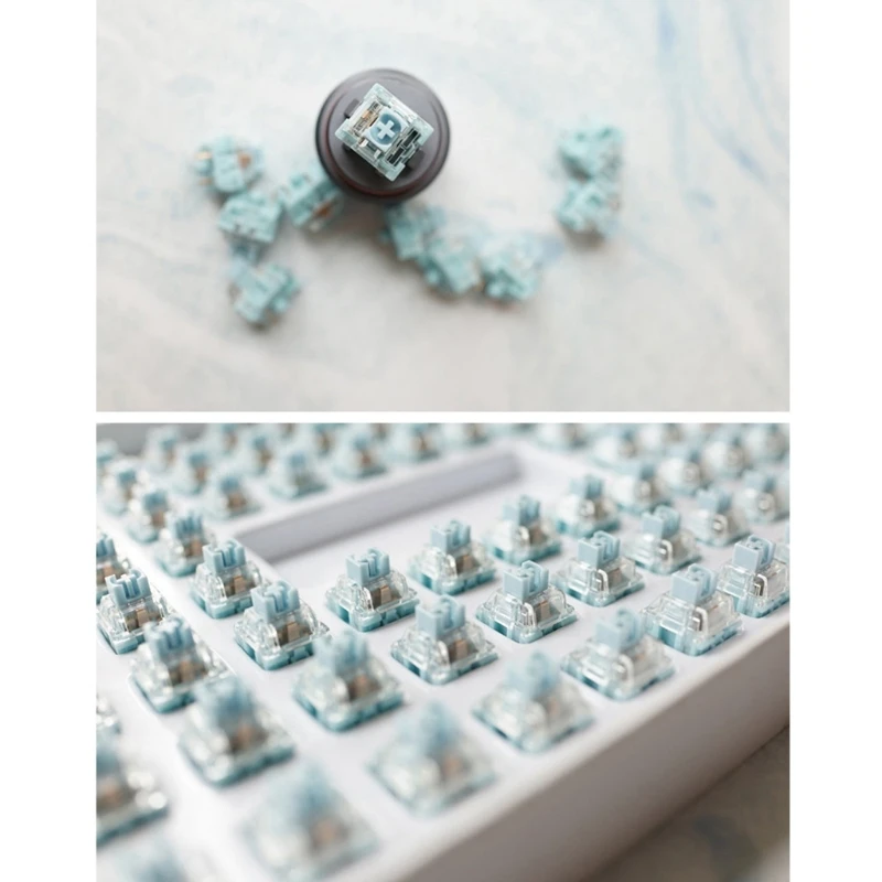 

3 Pins TTC Bluish White Customized Switch for MX Series 5 Pcs Linear Switch Mechanical Keyboard Replace Part