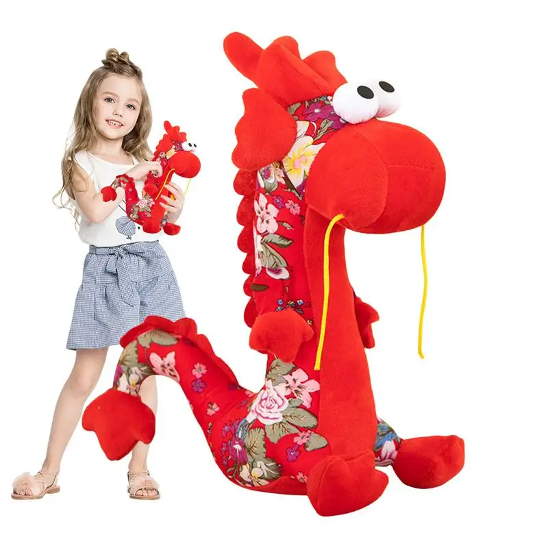 

Lucky Dragon Plush 25cm Chinese Dragon Plush With Flower Pattern Mascot Dragon Plush Toy Zodiac Plush Figure Toys Dragon Plush