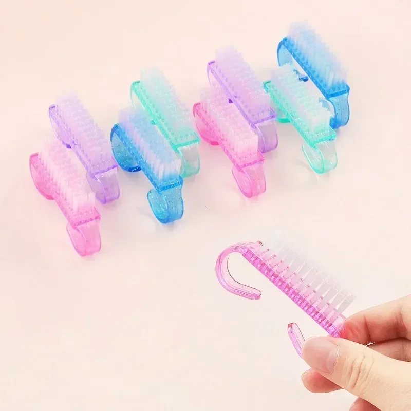 50/5Pcs Plastic Nail Brushes Mix Color Nail Hand Scrubbing Cleaning Brush Dust Cleaner Nail Art Manicure Soft Remover Tools 4