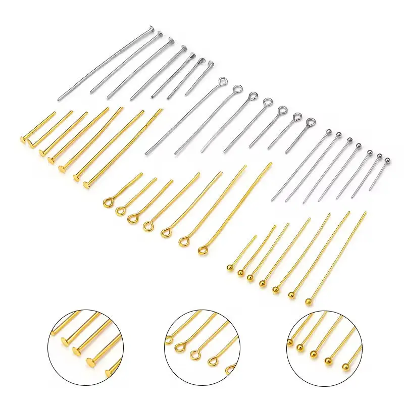 50-100 teile/los 15-70mm Länge Edelstahl Auge Kopf Pins Für Schmuck Machen Auge Pins flache Kopf Pins DIY Ohrring Halskette – Detail 5