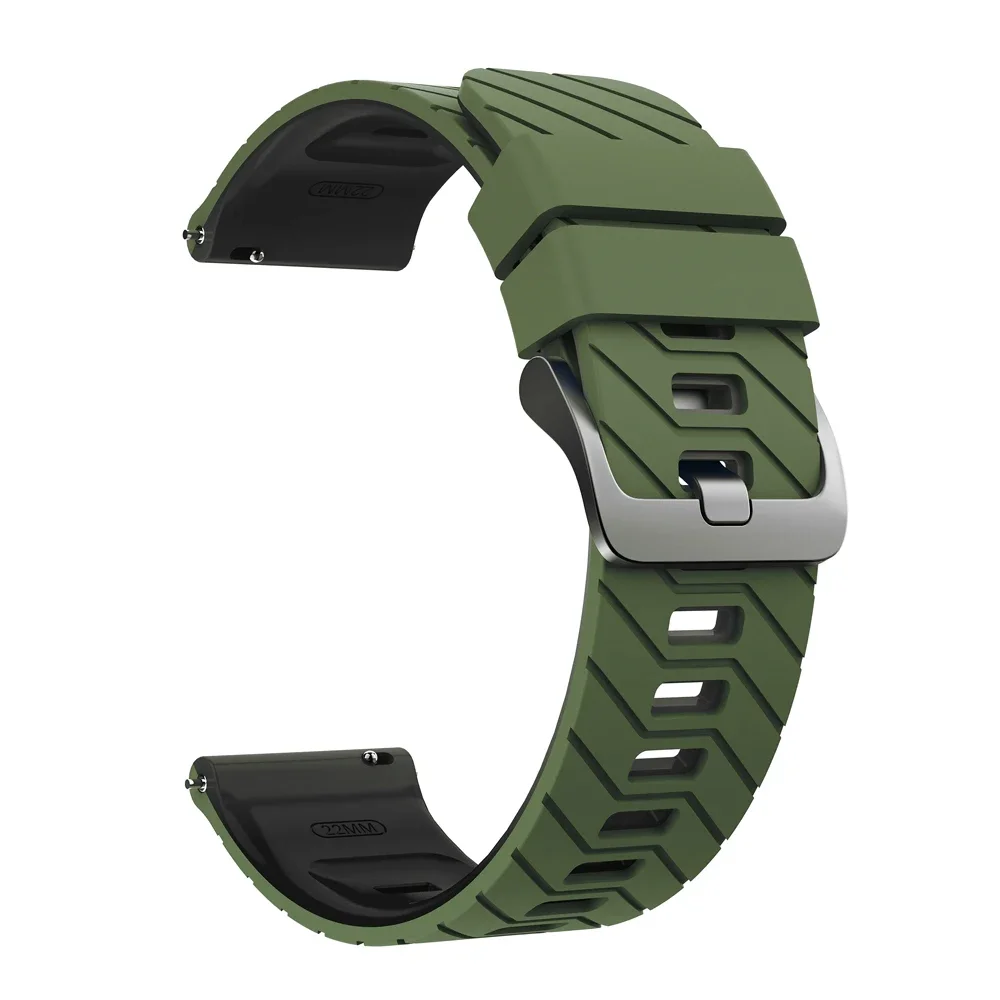 Breathable Sports Silicone Watch Strap – Soft 22mm Bracelet Replacement