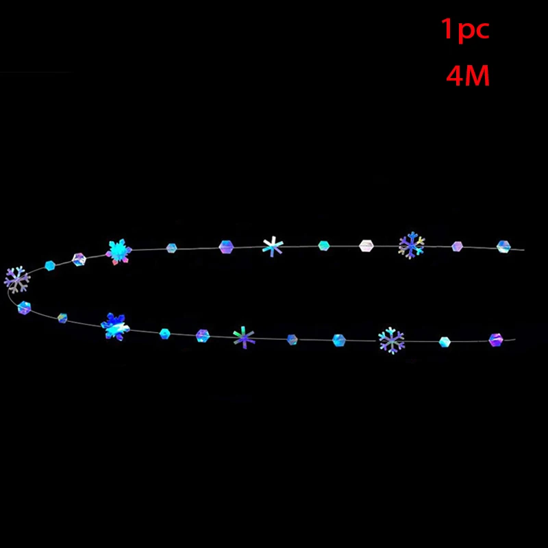 Christmas Hanging Snowflakes Decorations 4M 3D Iridescent Paper Snowflakes Garland for Winter Wonderland Christmas Party Decor christmas decorations