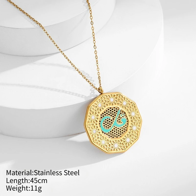 PRISCA | Neue Geometrische Halskette Edelstahl Frauen Trendy Überzogene Gold Schmuck Party Arabischen Heißer Verkauf Großhandel – Detail 1